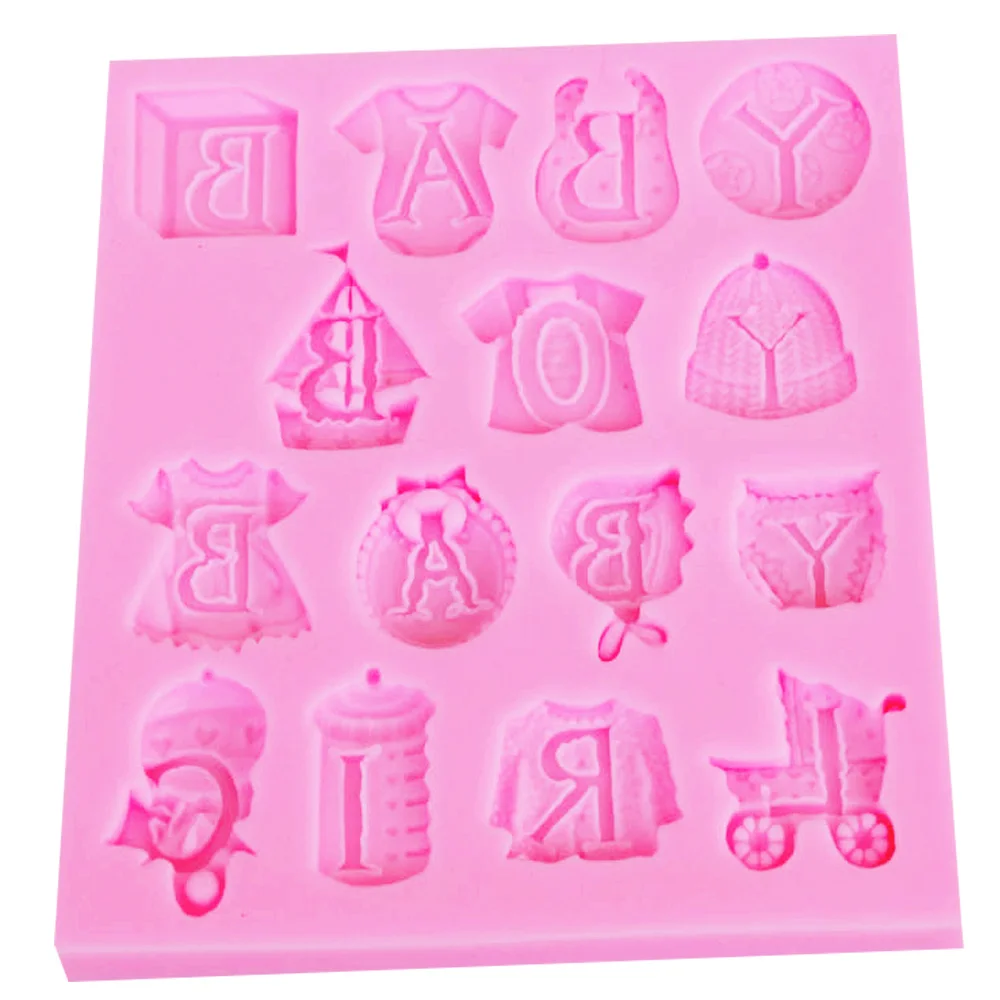 Sophronia Infant Baby Clothes Bottles Strollers Silicone Molds for Chocolate Resin Gumpaste Surgarcraft Handmade Tool F1023