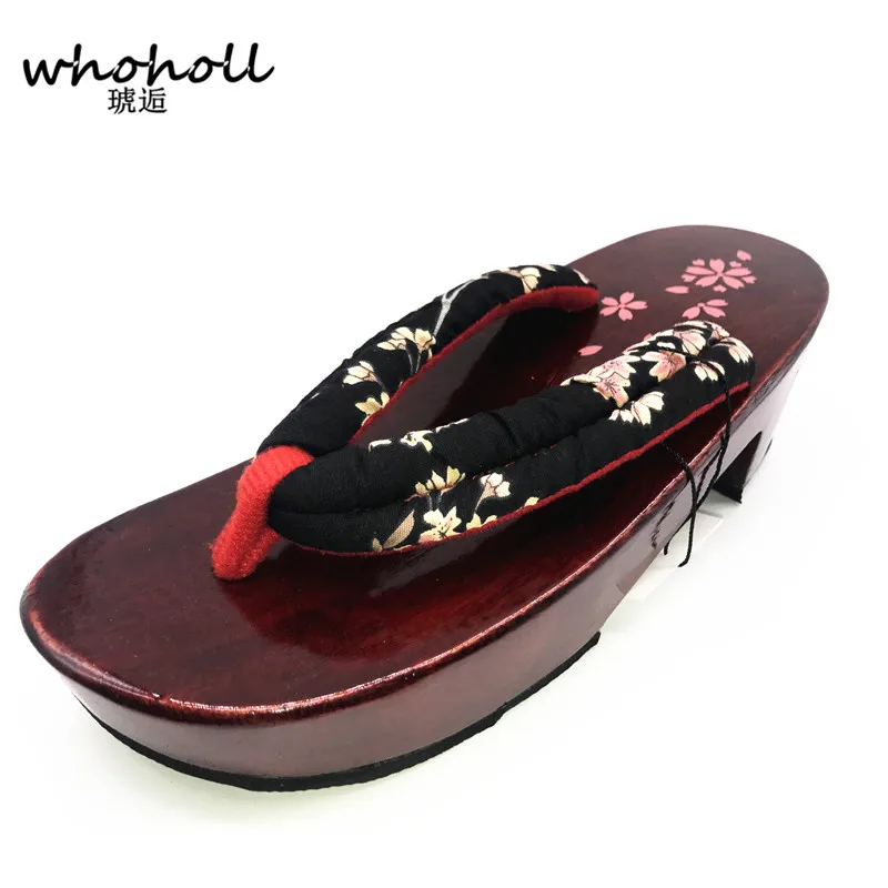 Whoholl Geta Cosplay Kostuum Zomer Sandalen Vrouwen Eva Antislip Wedge Anime Coser Japanse Klompen Houten Slipper Vrouwen Flip-Flops