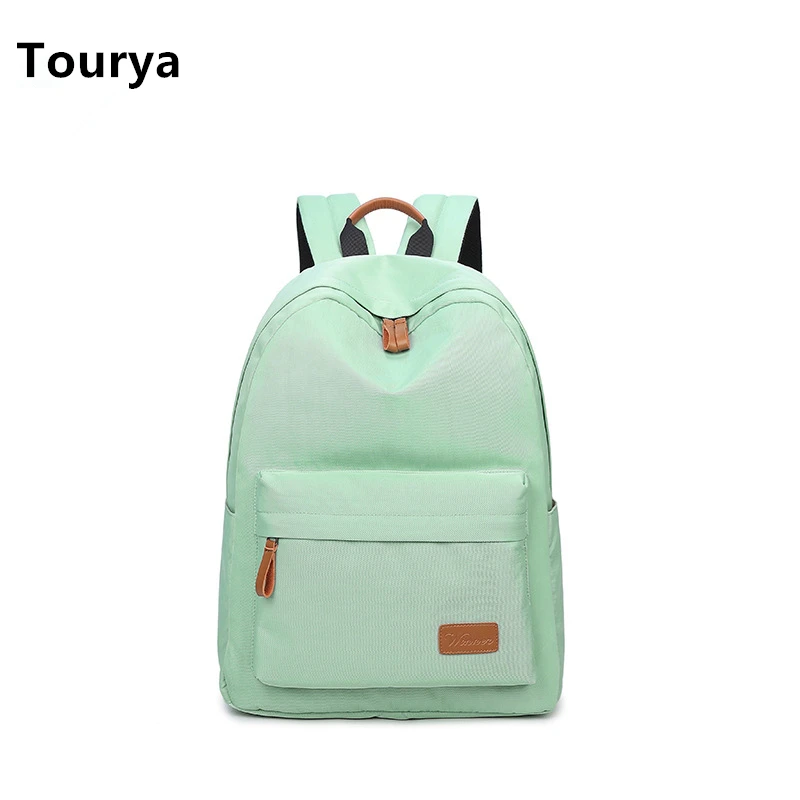 

Tourya Casual Women Backpack Shoulder School Backpacks Large Capacity Bag Solid Travel Back Pack for Teenager Girls Schoolbag