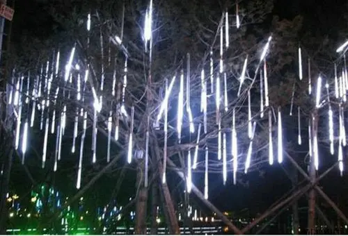 30 سنتيمتر 8 أنابيب (18 Led كل أنبوب) 144 المصابيح سلسلة LED دش النيزك ضوء لمبة شجرة عيد الميلاد عيد الميلاد مصباح-أبيض