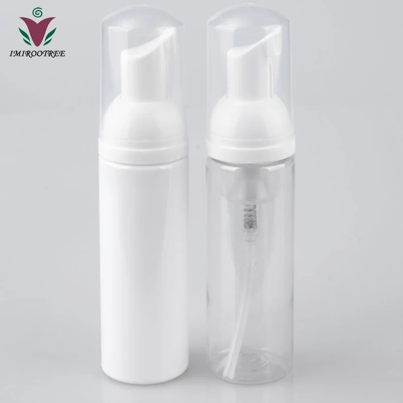 Free Shipping 20pcs/lot 50ml PET clear white soap dispenser foam pump plastic bottle 50ml foaming bottle