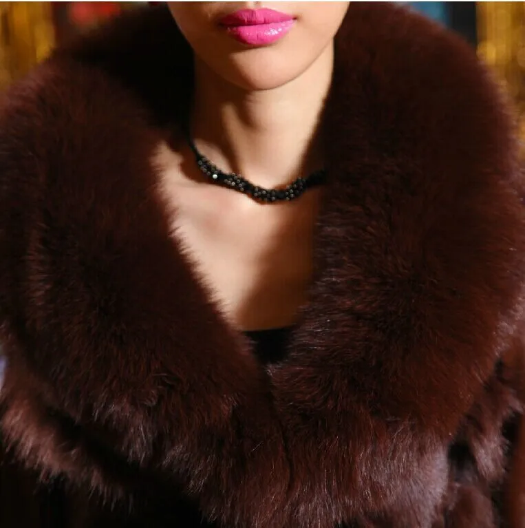 Free shipping Luxurious fur Double-faced fur the fox fur coat  In paragraph 2014 haining leather female long sheepskin coat