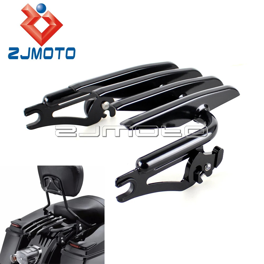 

Black Steel Motorcycle Detachable Stealth Luggage Rack For Harley Touring Road King Street Glide FLHRC FLHTCU FLTRSE3 2009-2022