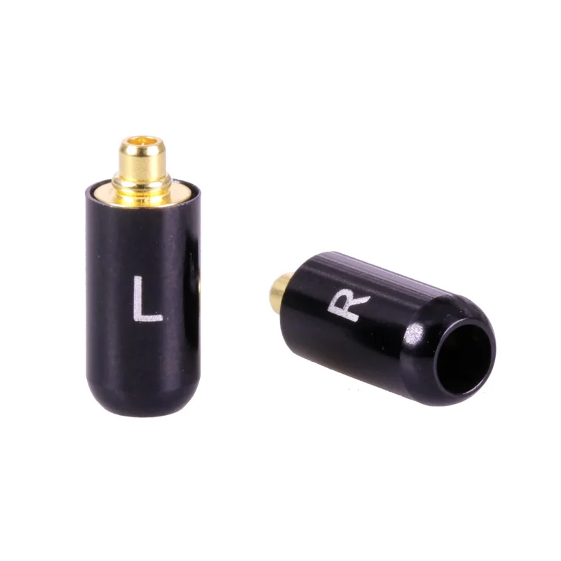 2pcs/1pair Enthusiasts Jack L/R MMCX Black/Silver Earphone Pin Plug For Shure ED5 SE535 Gold Plated Connector