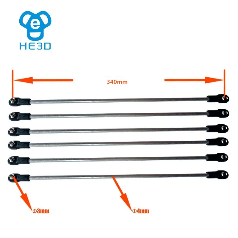 

6pcs 3D printer accessories parallel arm delta pull rod set of 6