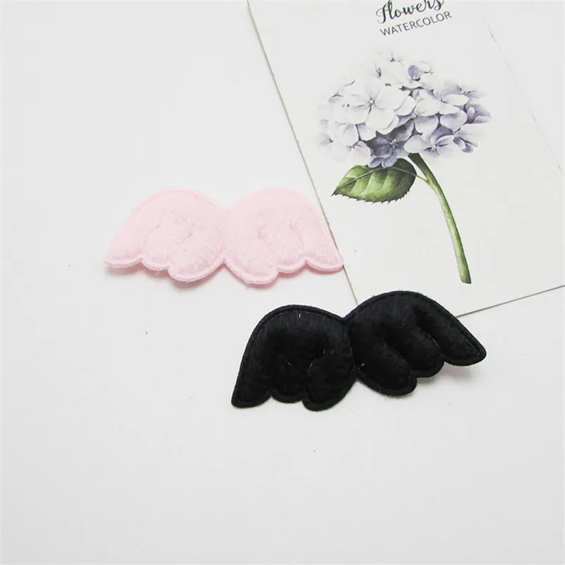 5x2.2cm 60pcs/lot furry felt Angel wing appliques for clothing DIY handmade Children Hair Accessories and Clothes Sewing