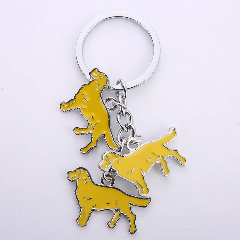 Golden Retriever Pendant Key Chains For Women Men Silver Color Metal Alloy Pet Dog Bag Charm Car Keychain Key Ring Holder Gift