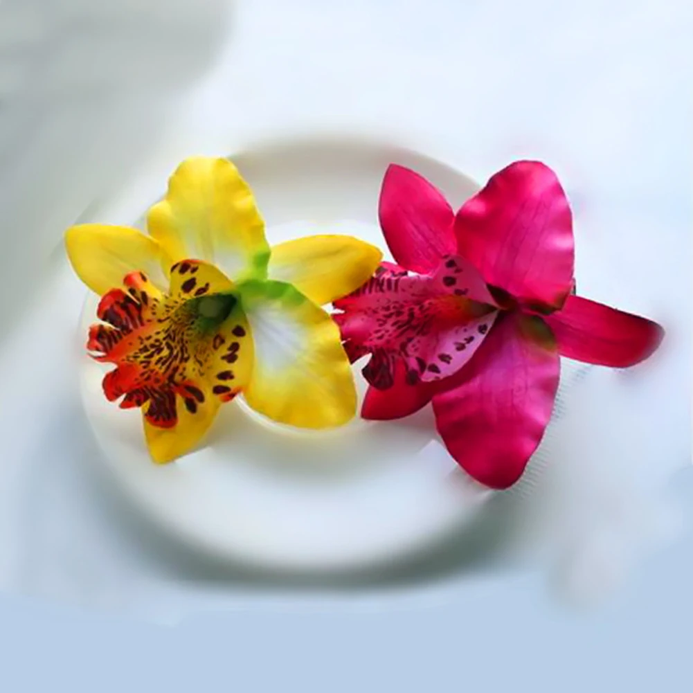 1PC Handmade Chic Thailand Orchid Flower Hair Clips DIY Elegant Boho Women Girls Hairpins Barrettes Hairgrips Hair Accessories