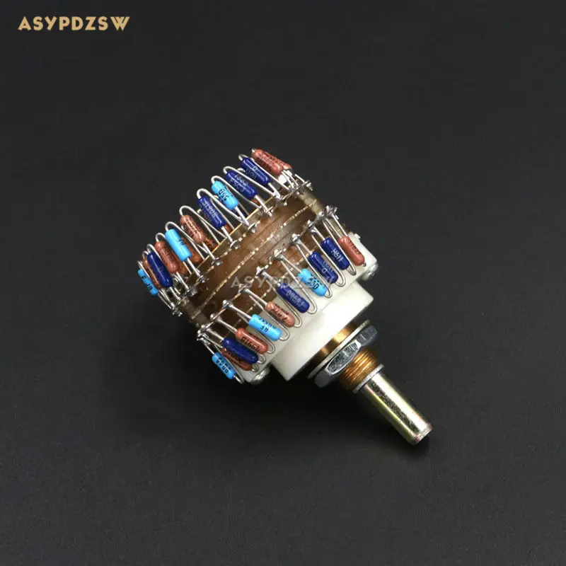 

23 Step round handle stepping potentiometer 10K/50K/100K (2 Channel) Power amplifier Volume potentiometer