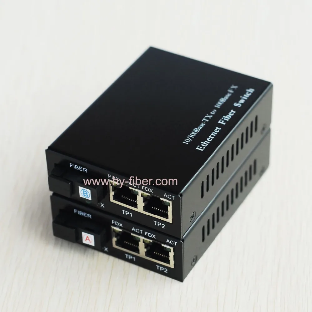 10/100m 3 ports Ethernet switch, single fiber, 1310nm, 20km, 1 SC port, 2 RJ45 port
