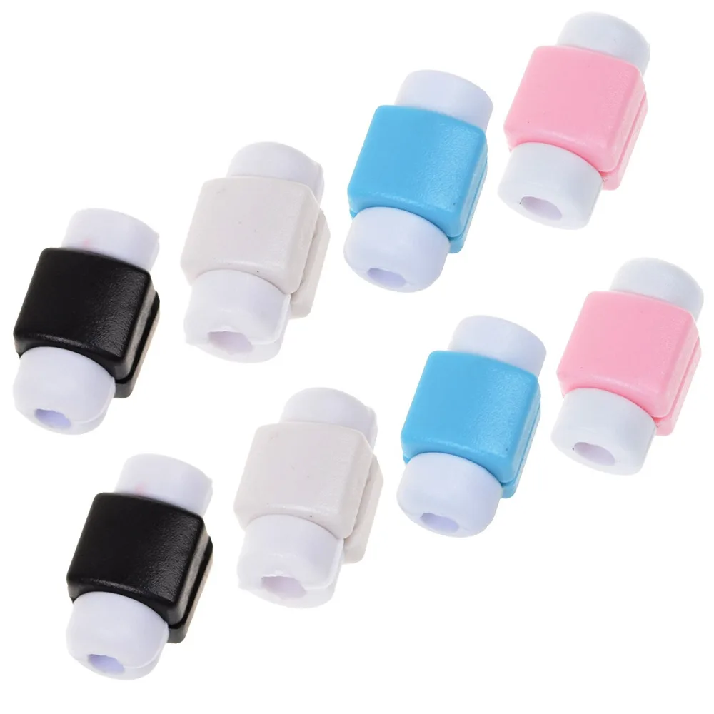 Pack of 8 pcs Hitam, putih, biru, warna pink kabel pengisian kabel data kabel saver protector untuk apple/iphone/ipad mini