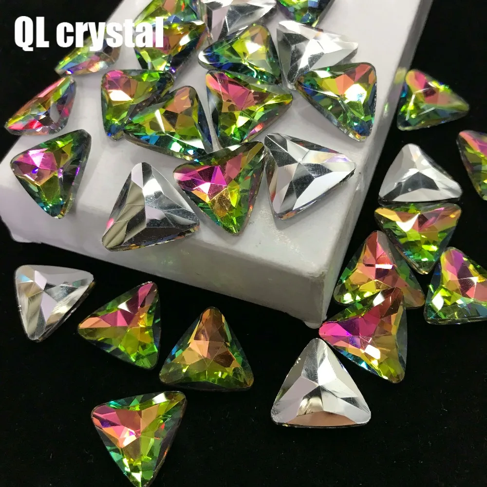 QL Crystal ALL SIZE Tri-angle Pointback Crystal Rhinestone High Quality for Jewelry Making DIY Accessories