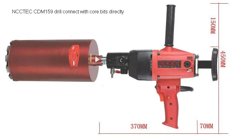 6.4'' 159mm NCCTEC Diamond Hand-held drilling machine FREE shipping | concrete wall engineering wet core power drill | 2200W 3HP