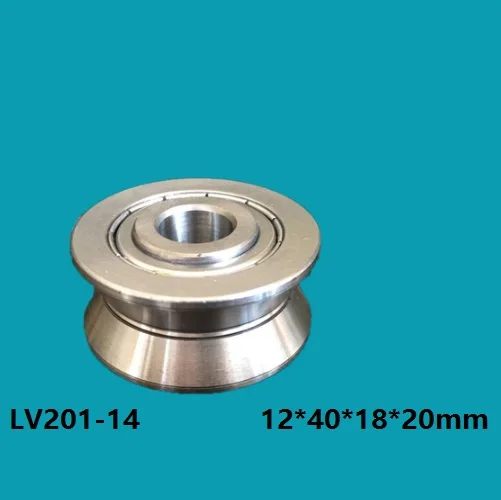 20pcs/lot LV201-14 12x40x18x20mm V groove roller bearing roller wheel pulley bearing 12*40*18*20mm