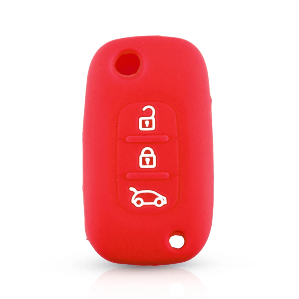 Dandkey 3 Buttons Silicone Rubber Car Key Case Cover For LADA Vesta Granta XRay Kalina Priora Sedan Sport For Renault For Benz