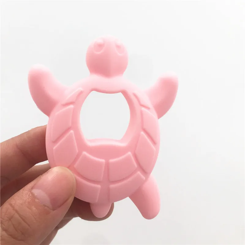 Chenkai 10pcs Silicone Turtle Teether DIY Colorful Lovely Baby Charms Pacifier Dummy Chewing Sensory Cartoon Animal Teething Toy