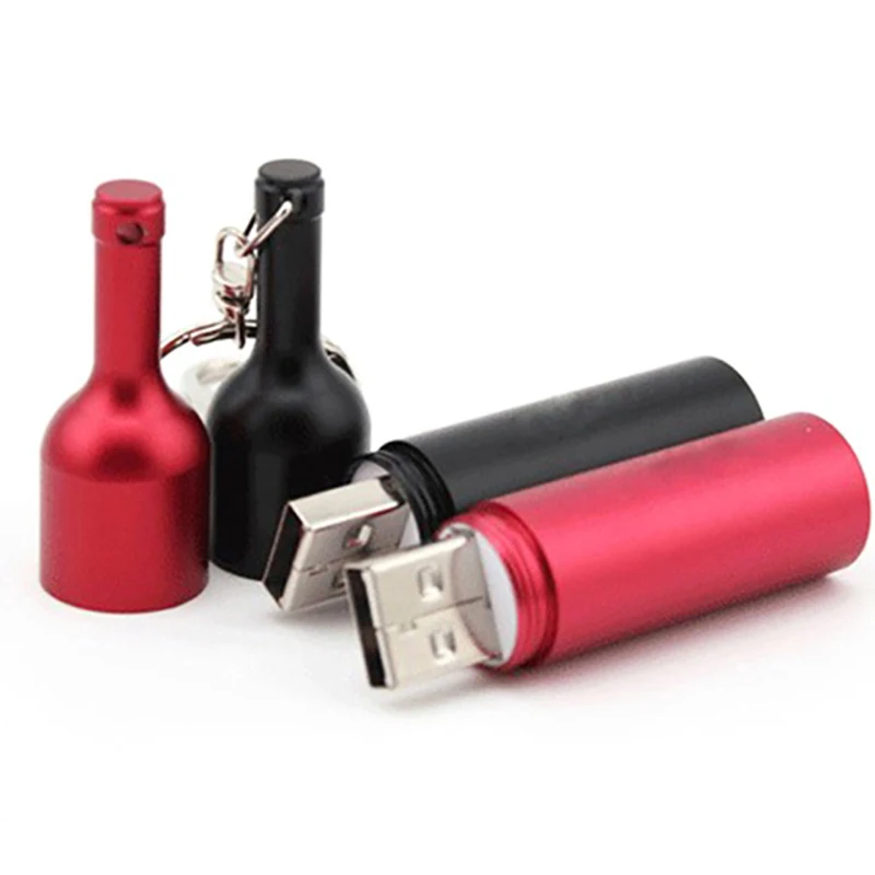 Popular pen drive usb flash drive metal  wine bottle pendrive 4g 8g16g 32GB 64gb usb stick flash disk memory stick usb 2.0 gift