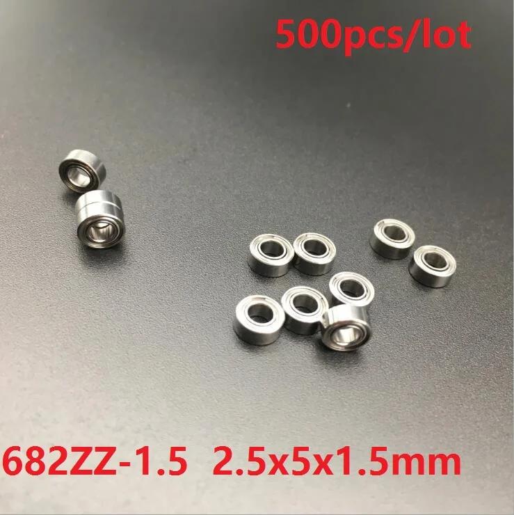 500pcs/lot 682ZZ-1.5 deep groove ball bearings Miniature Mini bearing 2.5x5x1.5mm 2.5*5*1.5mm