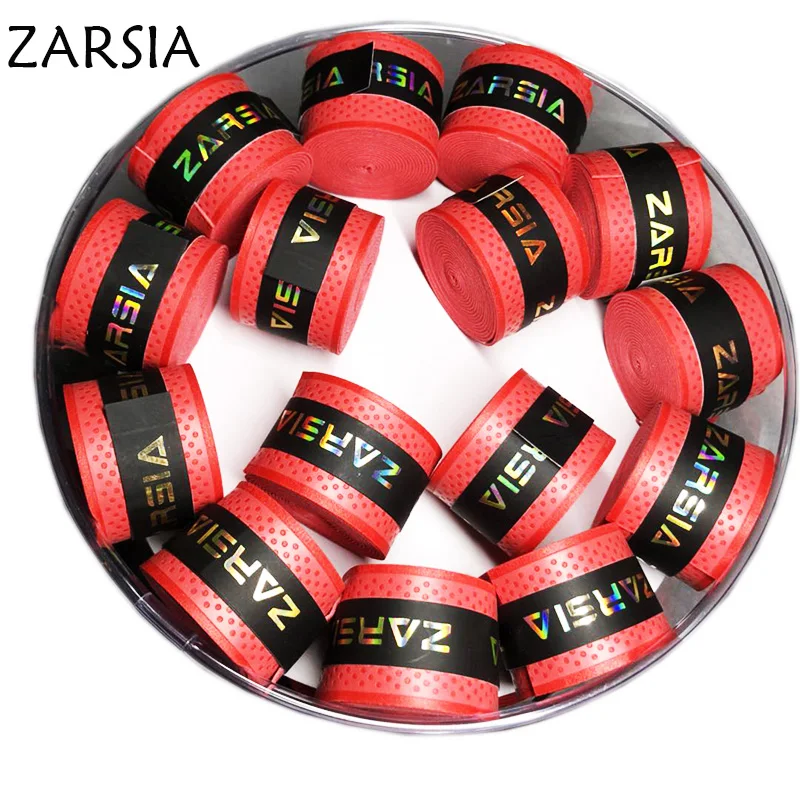 

60pcs Free shipping ZARSIA Tennis overgrips,Pressure point Tennis Racket Grip, dry feel badminton Racquet sweatband (Red)