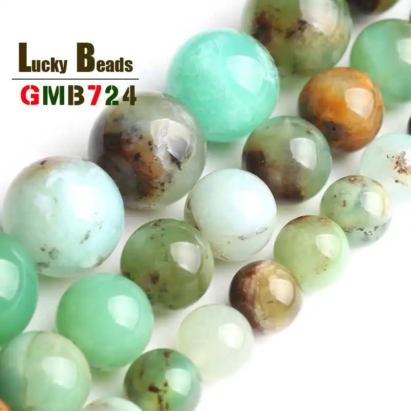 

Round Chrysoprase Stone Beads Natural Loose Stone Beads For Jewelry Making DIY Bracelet Necklace Pick Size 6/8/10mm 15 Inches