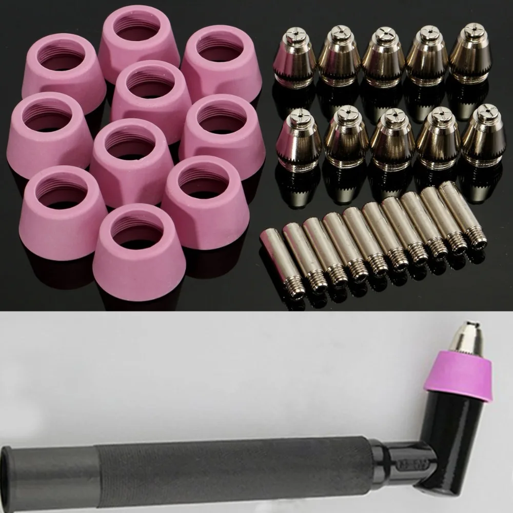 Free Shipping 30Pcs For AG60 SG55 Plasma Cutter Torch Consumables Accessories Nozzle Electrode 40/50/60A Cutting Hafnium wire