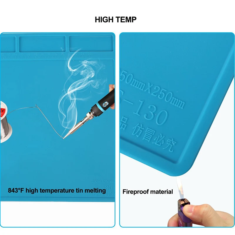 45x30cm Heat Insulation Silicone Pad Desk Mat Maintenance Platform for BGA Soldering Iron Repair Station with Magnetic Section