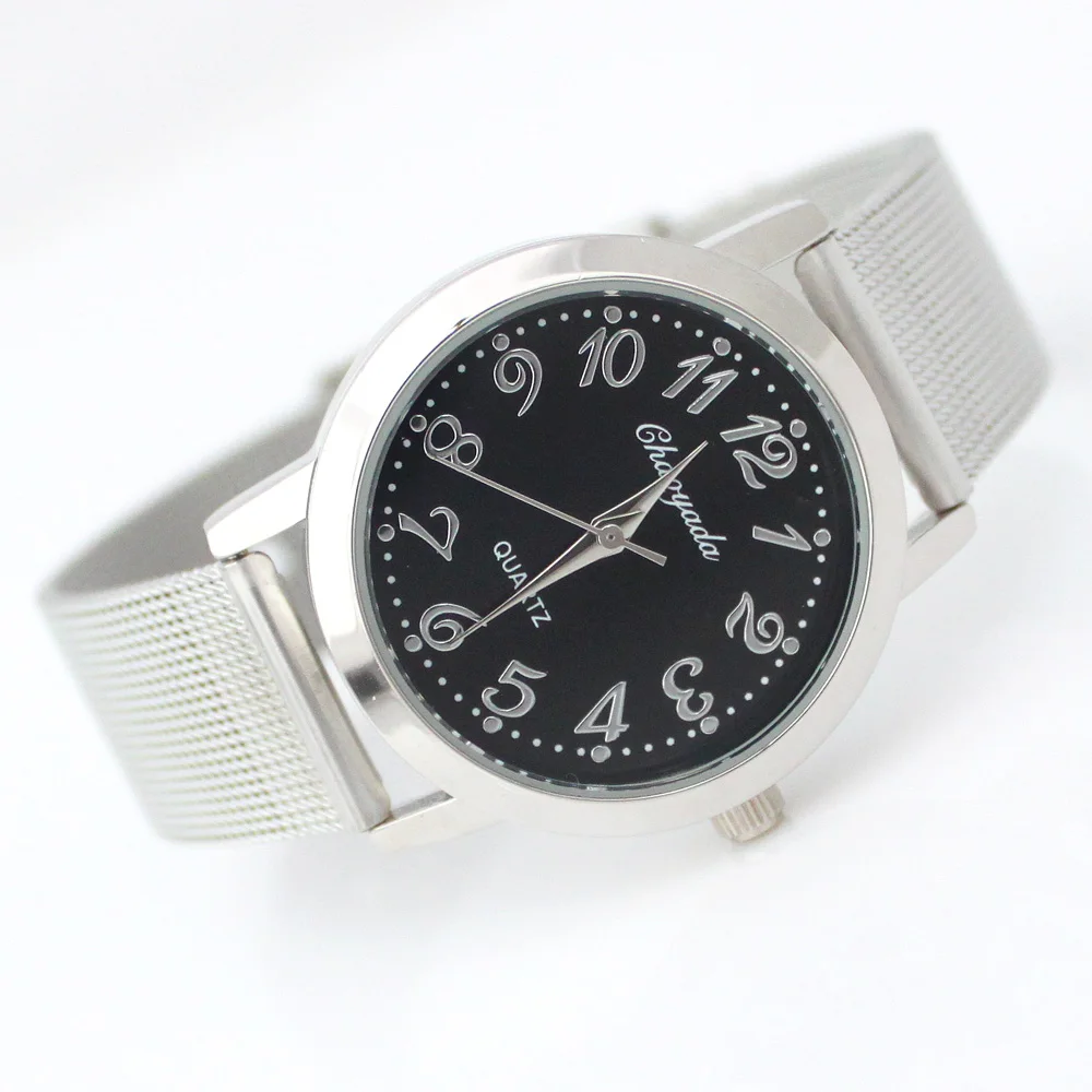 Женские кварцевые часы, браслет из нержавеющей стали с кристаллами