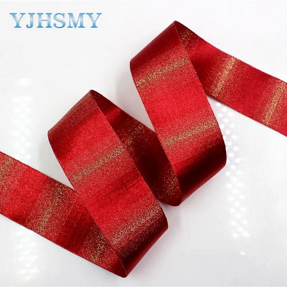 YJHSMY 1712282,38mm 5Yard/lot flash Printed grosgrain ribbon,accessories Webbing, DIY handmade materials