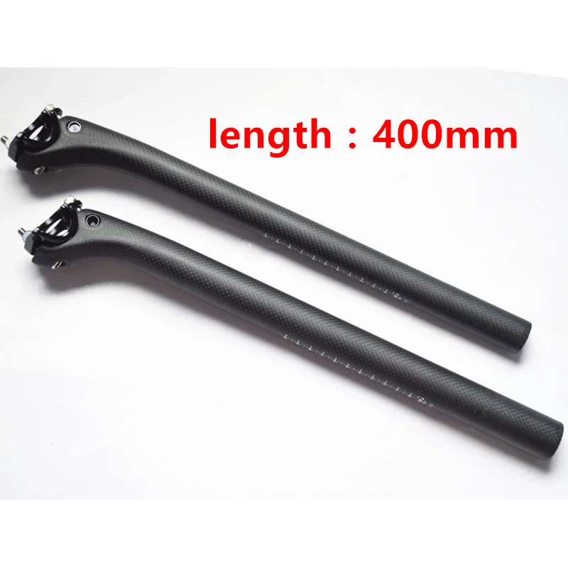 T800 bike parts carbon fiber bicycle seatpost MTB road bike seat rod 190g seat post 3k matte 27.2/30.8 /31.6 *400MM setback 25mm