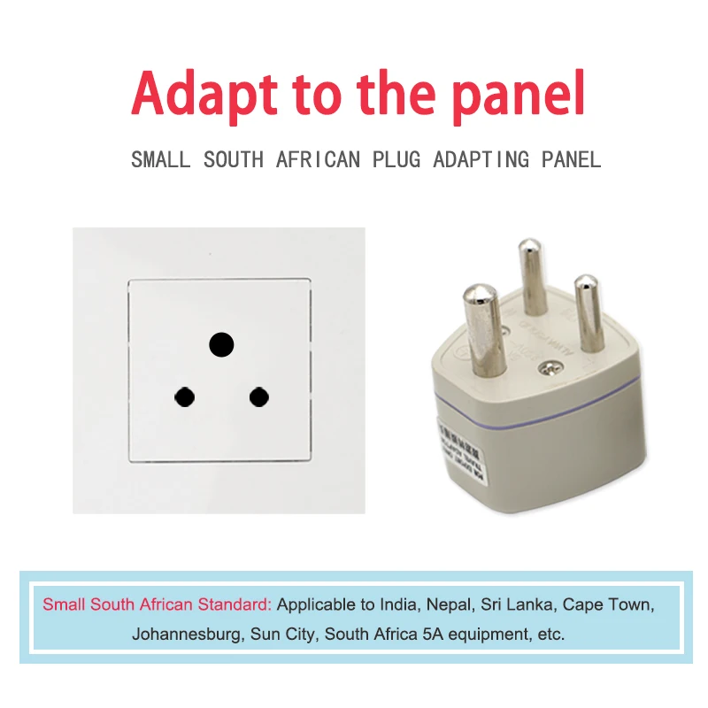 Universal UK/US/EU/AU to Small South Africa Plug AC Power Multi Outlet Adapter 3 pin Travel Converter Socket India travel