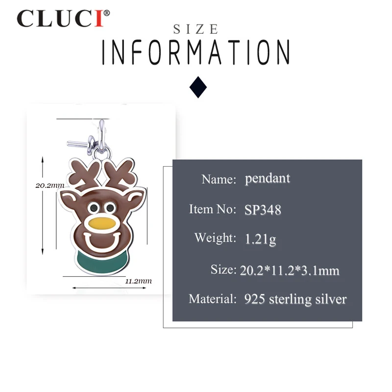 قلادة على شكل حيوان غزال لطيف 925 فضي من كلوسي لقلادة مجوهرات النساء الاسترليني 925 قلادة فضية عيد الميلاد SP348SB