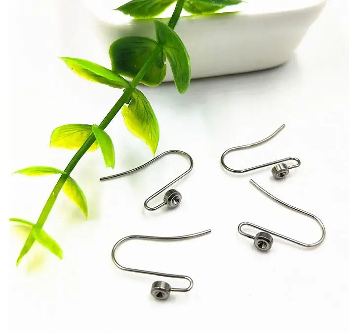 10pcs 316L Stainless Steel Metal Accessories Jewelry Making DIY Findings Earrings Earing Ear Hook with Bezel Babochon Back Hot