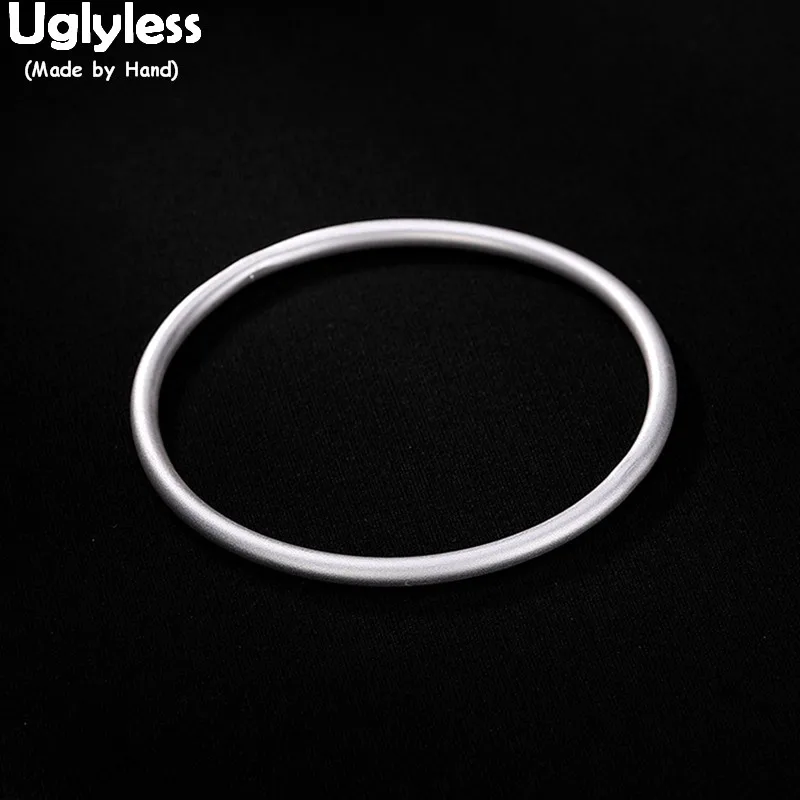 Uglyless Real Solid 999 Full Silver Thin Bangles for Women Old Technology Brushed Antioxidant Silver Bangle Seller Recommending