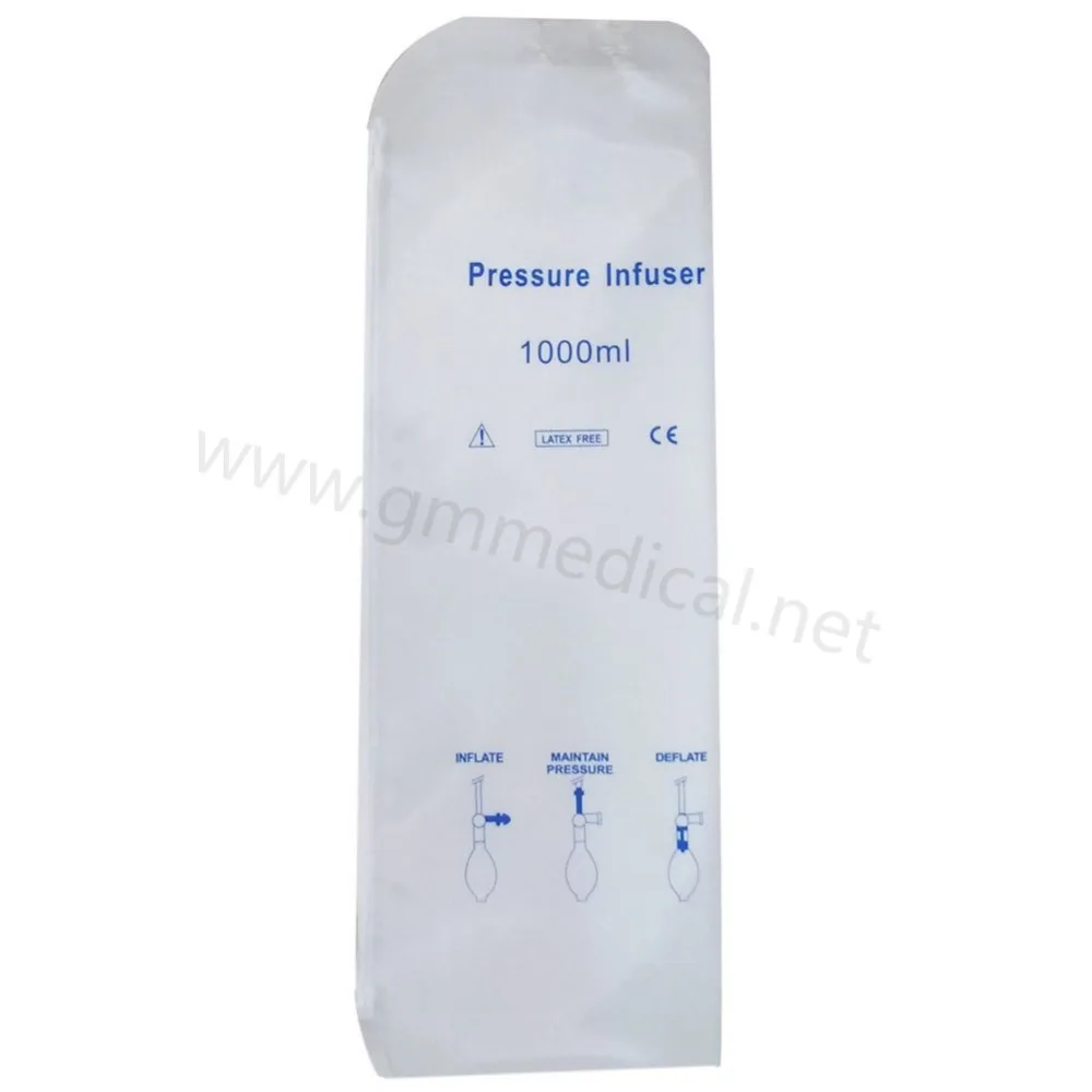 1000ml Reusable Nylon Pressure Infusion Bag with Pressure Display,White,Back Net and Edge Stitching