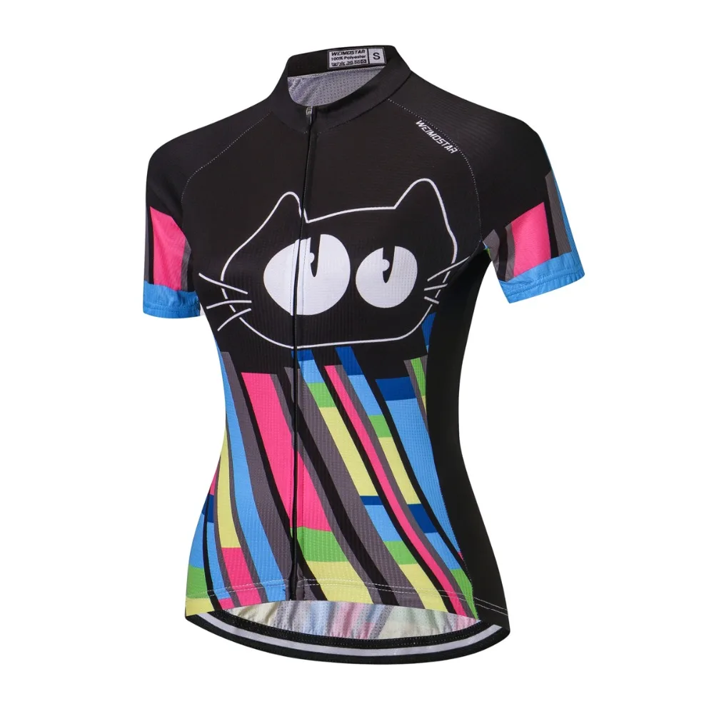 WEIMOSTAR Cycling Jersey Women Short Sleeve 2020 Bike MTB bicycle Clothes Lady Jacket Road Bike Jersey Cat Girls S-XXXL