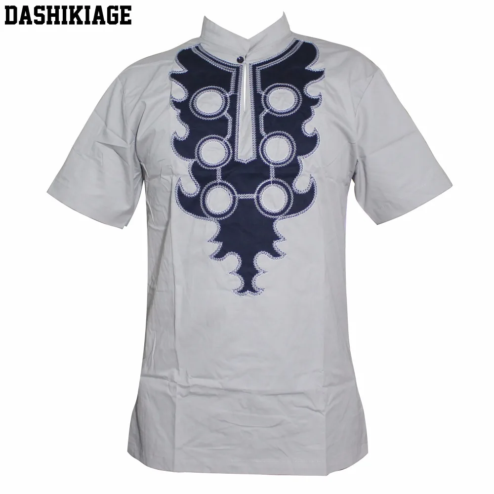 Dashikiage Slim Men's Shirt African Hippie Vintage Haute Tribal Blouse Dashiki Top Embroidered Nigerian Native Ankara T-shirt