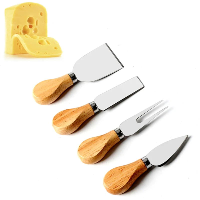 Stainless steel cheese cutter knife set, home kitchen tools, 4 pcs/set