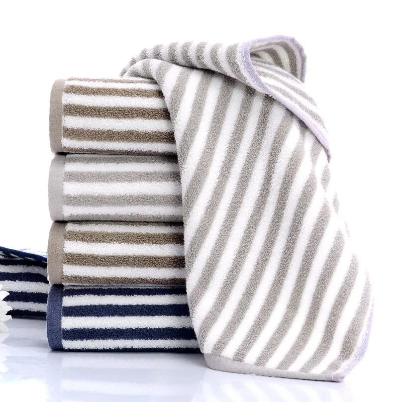 

Fashion Stripe Face Towels 100% Cotton 35 * 75cm Thick Hand Towel Long Terry Super Soft Absorbent Washcloths Bathroom Towels