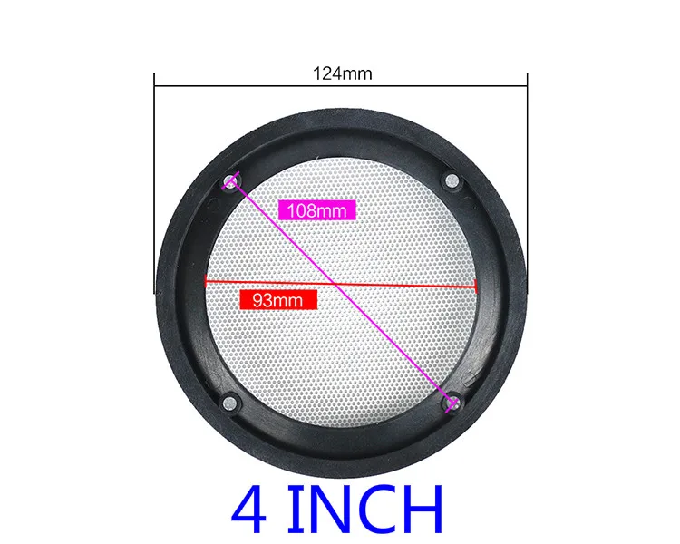 GHXAMP 2PCS 4 inch 5 inch 8 inch Car Ceiling Speaker Grill Mesh Enclosure Net 6.5 inch Protective Cover Subwoofer DIY ABS White