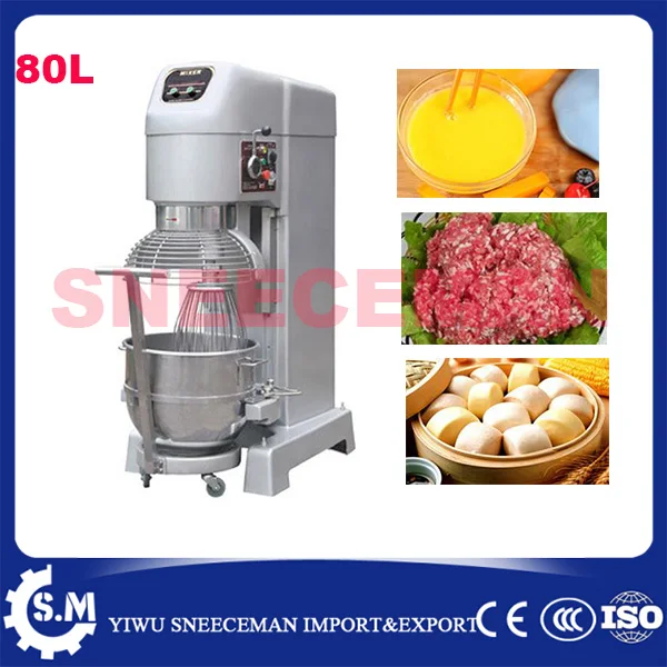 80L Multifunctional manual dough mixer machine with 30kg flour stainless steel electric dough mixer maker machine