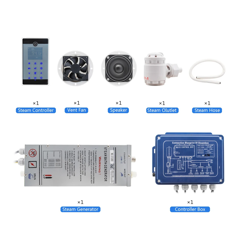 2.8KW IPX5 Bluetooth & MP3 USB Touch Steam Controller Sauna Generator Steam Time Setting & Temperature Sensor AC 220V/110V