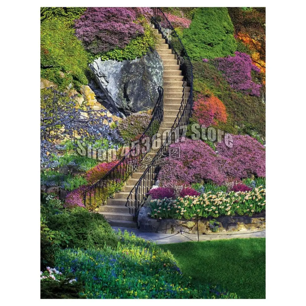 5D Diy Diamond Painting Garden Stairway Cross Stitch Embroidery Wall Sticker Diamond Mosaic Landscape Christmas Painting Crafts