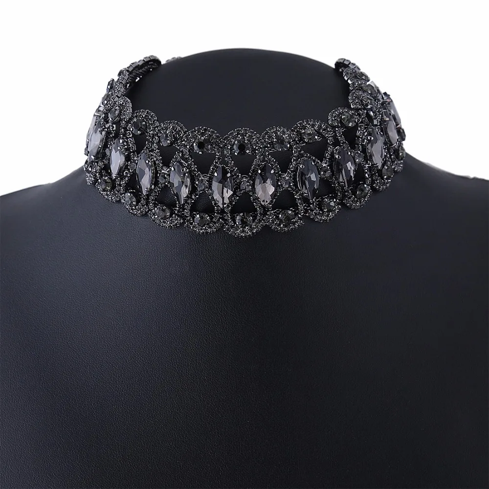 Rhinestone Choker Necklace 2023 Statement Necklaces For Women Big Fashion Necklace Collar Party Chunky Necklace Collier Bijoux