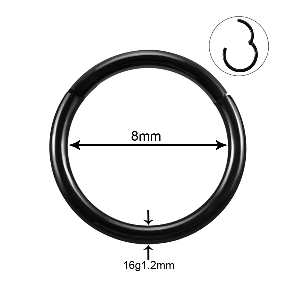 1PC Titanium Horseshoe Eyebrow Tongue Labret Rings Hinged Segment Nose Septum Clicker Daith Heart Earrings Tragus Jewelry