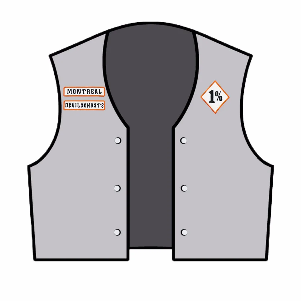 Set di toppe MC Motorcycle Club Devil Ricamo Toppe antincendio Ricamo personalizzato 1% Distintivo Distintivo da club Gilet da motociclista Ferro su