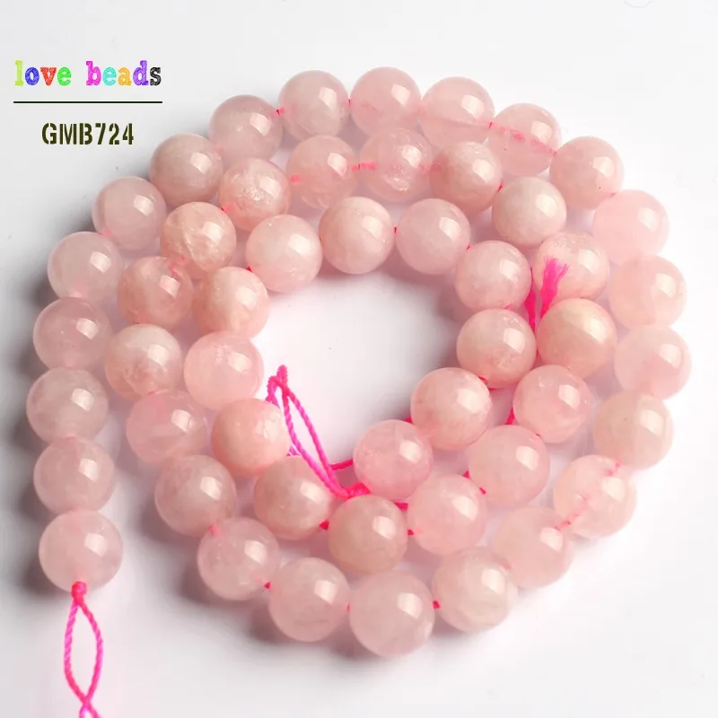 AA Natural Madagascar Rose Quartzs Bead Round Loose Beads for Jewelry Making Diy Bracelet 15\'\' Strand 6mm 8mm 10mm