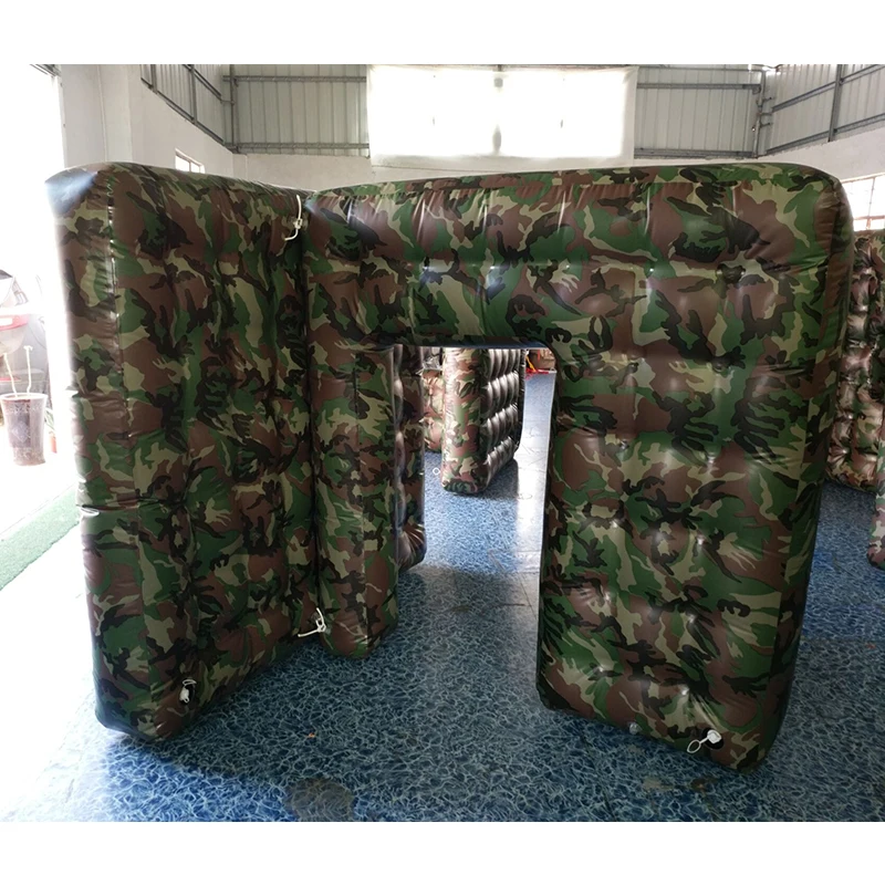 Inflatable กลางแจ้ง CS Props Fortress BUNKER พองผนัง Camo MAZE เกมกีฬาสำหรับเด็กผู้ใหญ่ N ภายนอกของเล่น