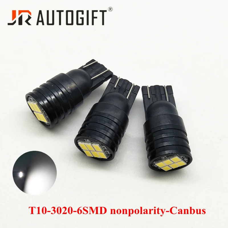 50PCS Car Styling Car Auto LED T10 Canbus 194 W5W 6SMD 3020 LED Light Bulb No Error LED Light Parking T10 LED Car Side Light