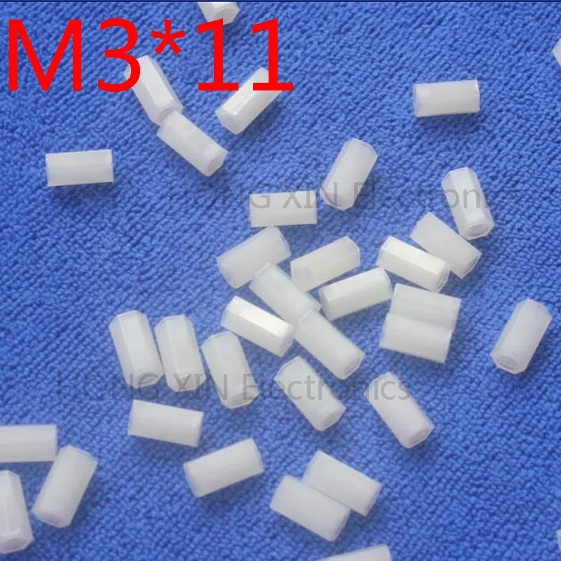 M3*11 11mm 1 pcs white Nylon Hex Female-Female Standoff Spacer Threaded Hexagonal Spacer Standoff Spacer brand new plastic screw