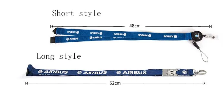 Airbus Lanyard for Pliot Flight Crew \'s License ID Card Holder Boarding Pass String Sling Metal Buckle